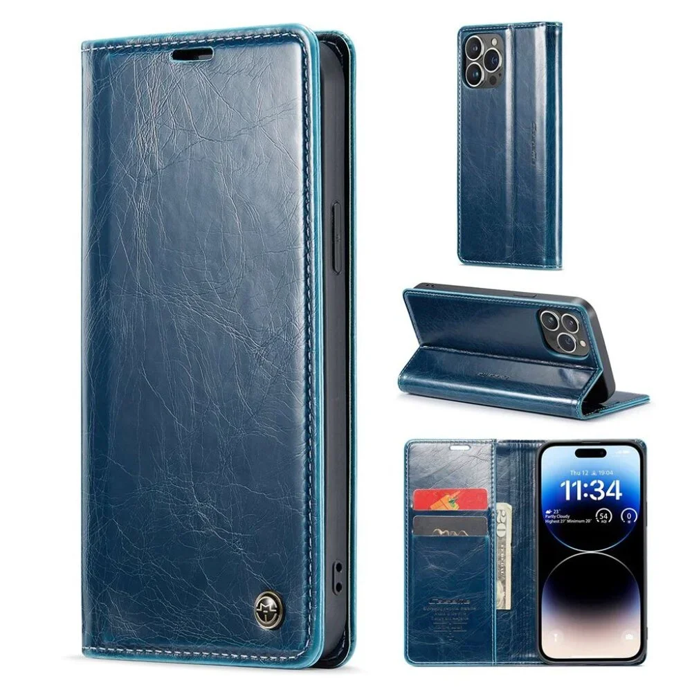 CaseMe 003 For iPhone 13 Pro Max Soft PU Leather‎ Flip Wallet Case with 2 Credit